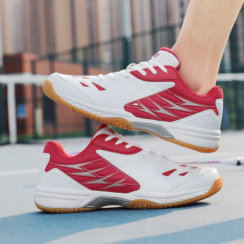 Men Professional Lace Up Badminton Court Shoes