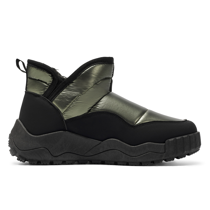 Men Winter Snow Boots, Fleece Lined Waterproof Slip On Outdoor Warm Ankle Boots