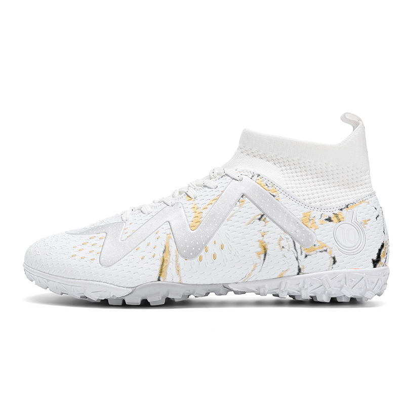 Unisex High Cut TF Knitted Soccer Cleats Marble Print Football Boots