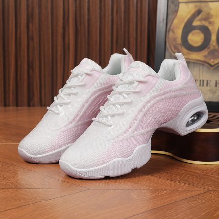 Women Fly Knit Air Cushion Dance Sneakers - Image 1