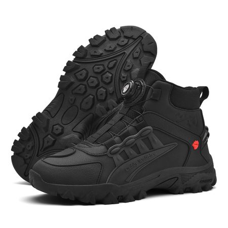 Men High Top Motorcycle Riding Boots - Image 7