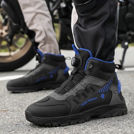 Men Rotary BOA Buckle Motorcycle Riding Boots - Image 1