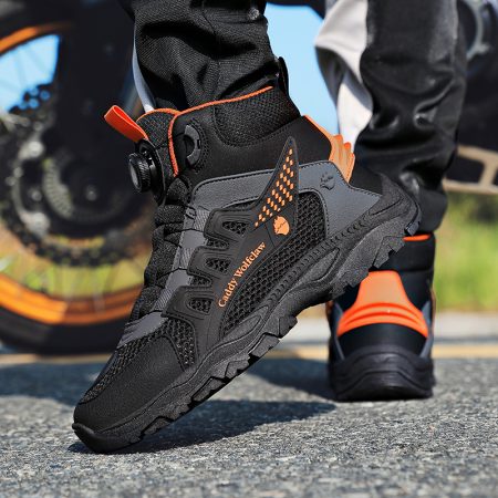Men Breathable Rotary BOA Buckle Motorcycle Riding Boots - Image 1