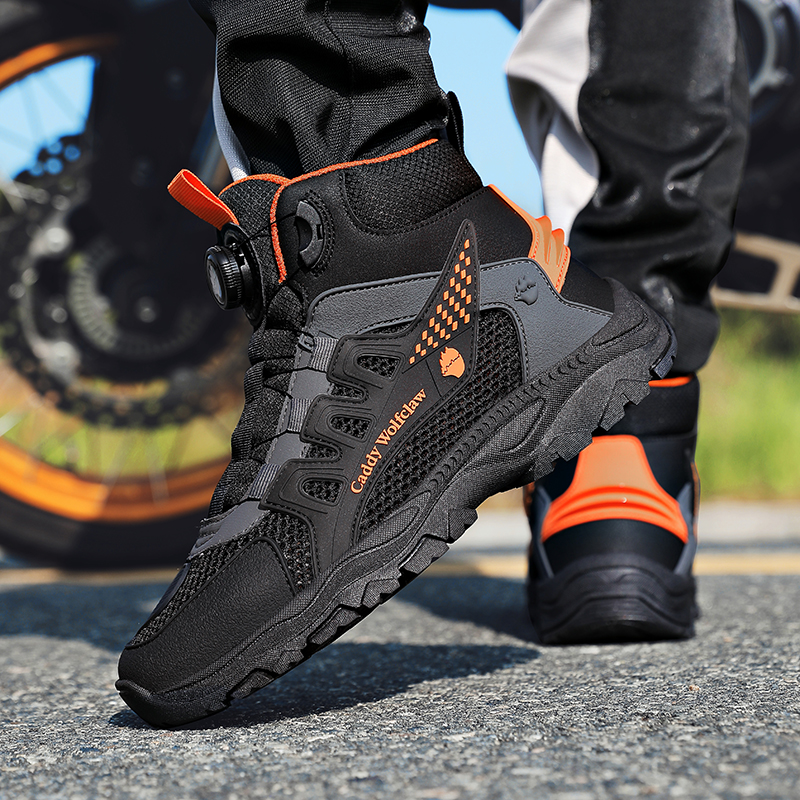 Men Breathable Rotary BOA Buckle Motorcycle Riding Boots