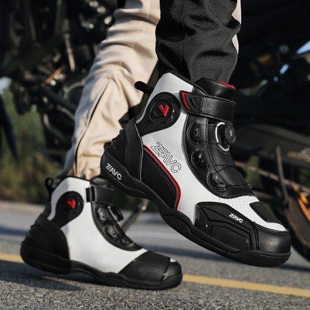 Men BOA Buckle Racing Motorcycle Riding Boots - Image 1