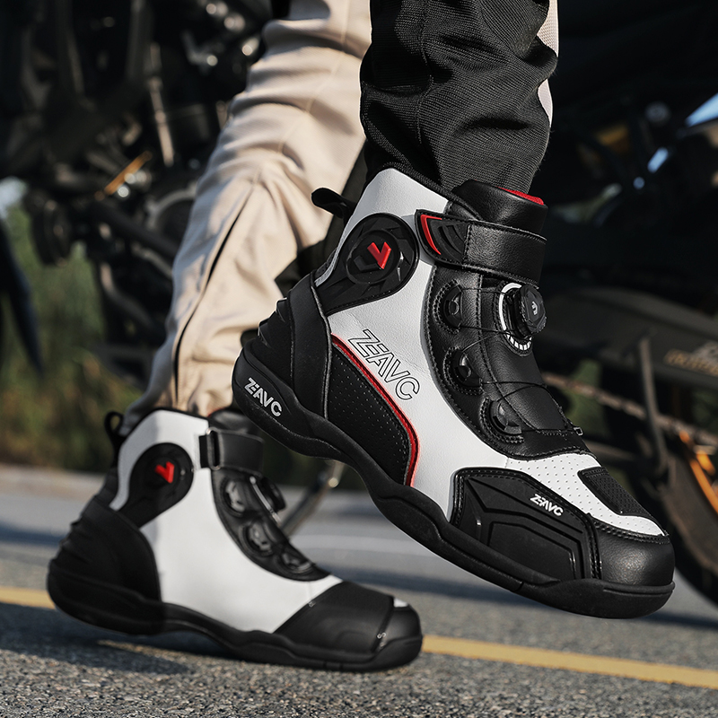 Men BOA Buckle Racing Motorcycle Riding Boots