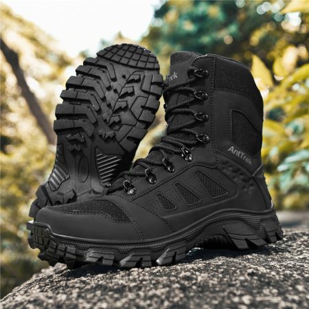 Men High Top Tactical Combat Boots Non Slip Rubber Sole - Image 1