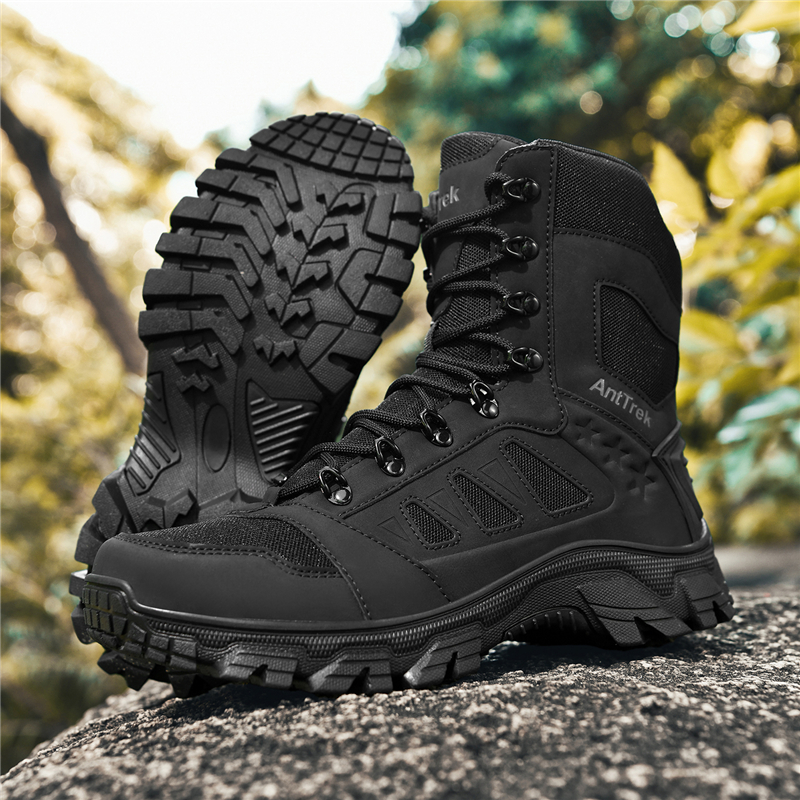 Men High Top Tactical Combat Boots Non Slip Rubber Sole