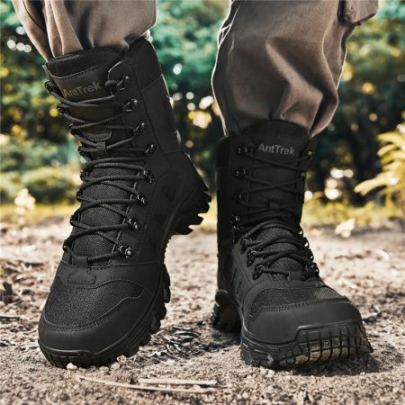 Men High Top Tactical Combat Boots Non Slip Rubber Sole - Image 5
