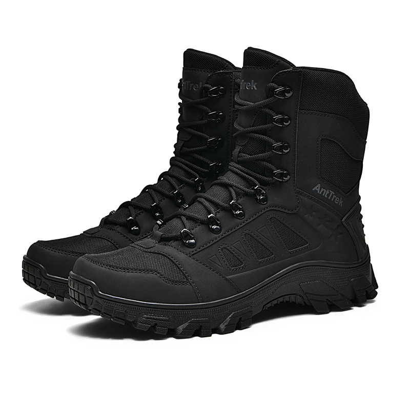 Men High Top Tactical Combat Boots Non Slip Rubber Sole