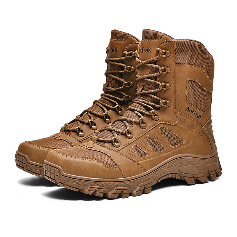 Men High Top Tactical Combat Boots Non Slip Rubber Sole