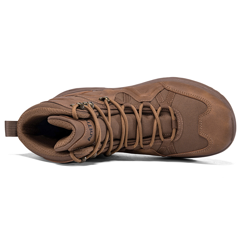Men High Top Tactical Hiking Boots Rubber Outsole