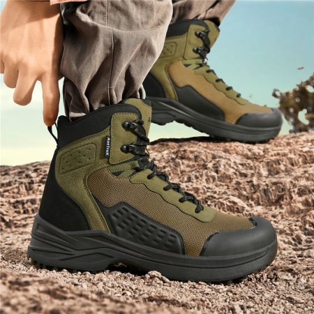 Men High Top Tactical Hiking Boots With Toe Protection - Image 5