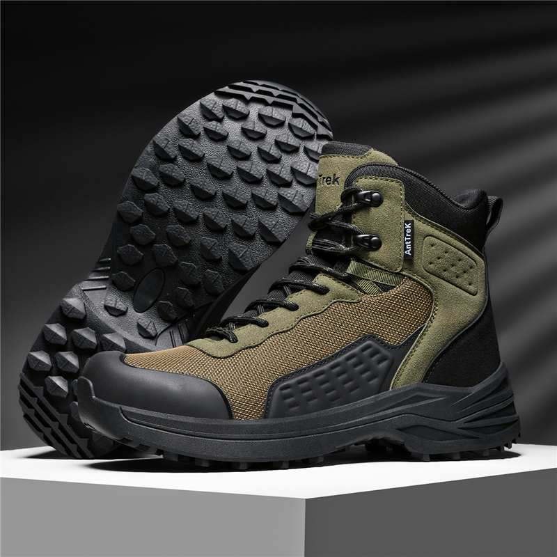 Men High Top Tactical Hiking Boots With Toe Protection