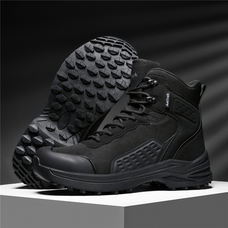 Men High Top Tactical Hiking Boots With Toe Protection