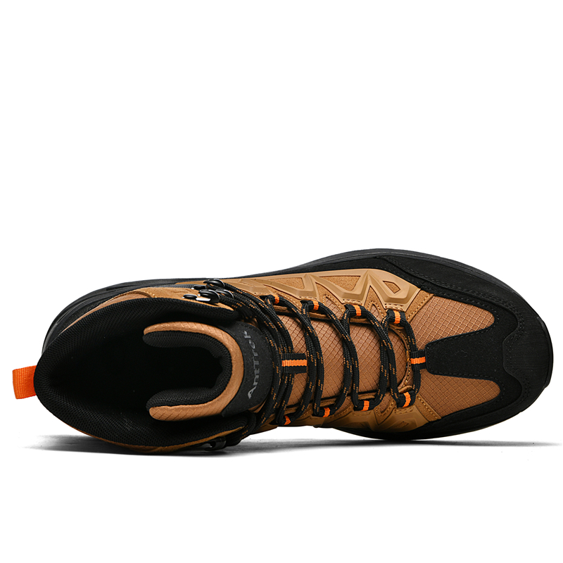 Men High Top Hiking Boots Reinforced Toe Rubber Sole