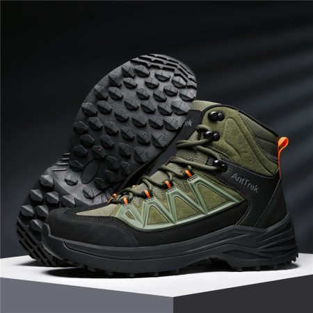 Men High Top Hiking Boots Reinforced Toe Rubber Sole - Image 7