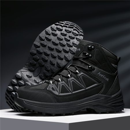 Men High Top Hiking Boots Reinforced Toe Rubber Sole - Image 8