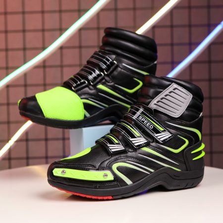 Men Triple Velcro Motorcycle Racing Boots - Image 1