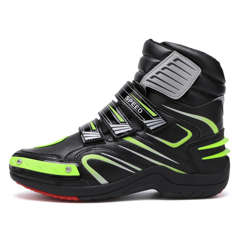 Men Triple Velcro Motorcycle Racing Boots