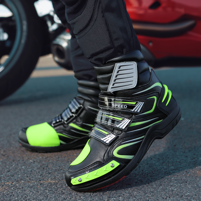 Men Triple Velcro Motorcycle Racing Boots