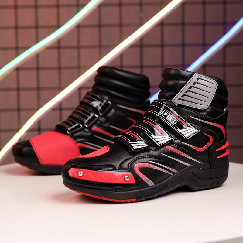 Men Triple Velcro Motorcycle Racing Boots