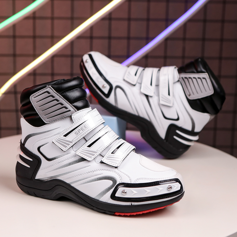 Men Triple Velcro Motorcycle Racing Boots