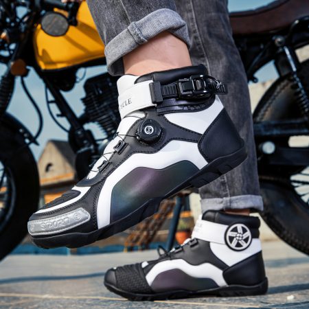 Men BOA Buckle Protective Motorcycle Riding Boots - Image 4