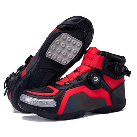 Men BOA Buckle Protective Motorcycle Riding Boots - Image 7