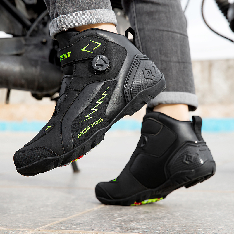 Men BOA Buckle Breathable Motorcycle Riding Boots