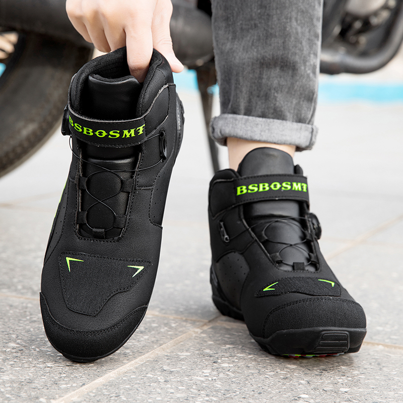 Men BOA Buckle Breathable Motorcycle Riding Boots