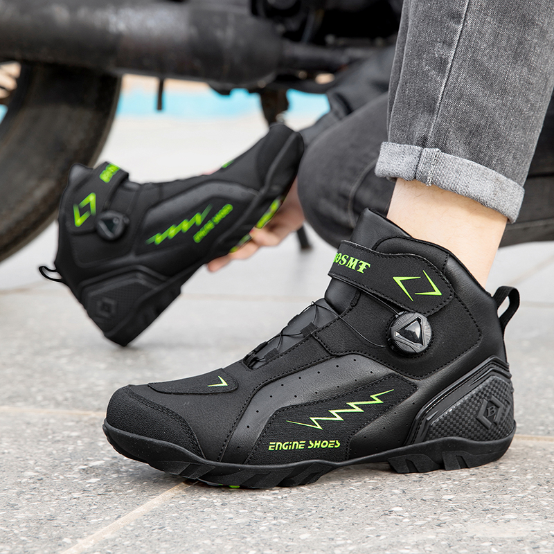 Men BOA Buckle Breathable Motorcycle Riding Boots