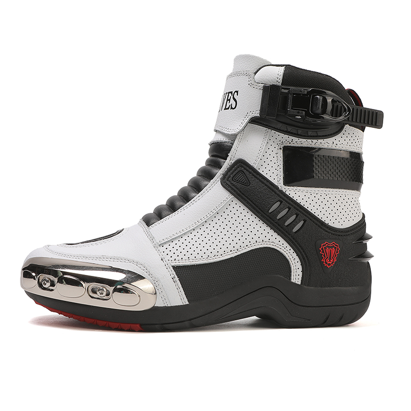Unisex Metal Toe Mid Calf Motorcycle Racing Boots