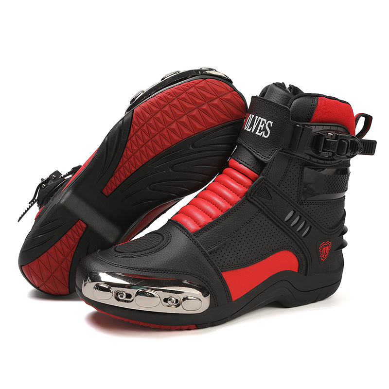 Unisex Metal Toe Mid Calf Motorcycle Racing Boots
