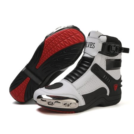 Unisex Metal Toe Mid Calf Motorcycle Racing Boots - Image 6