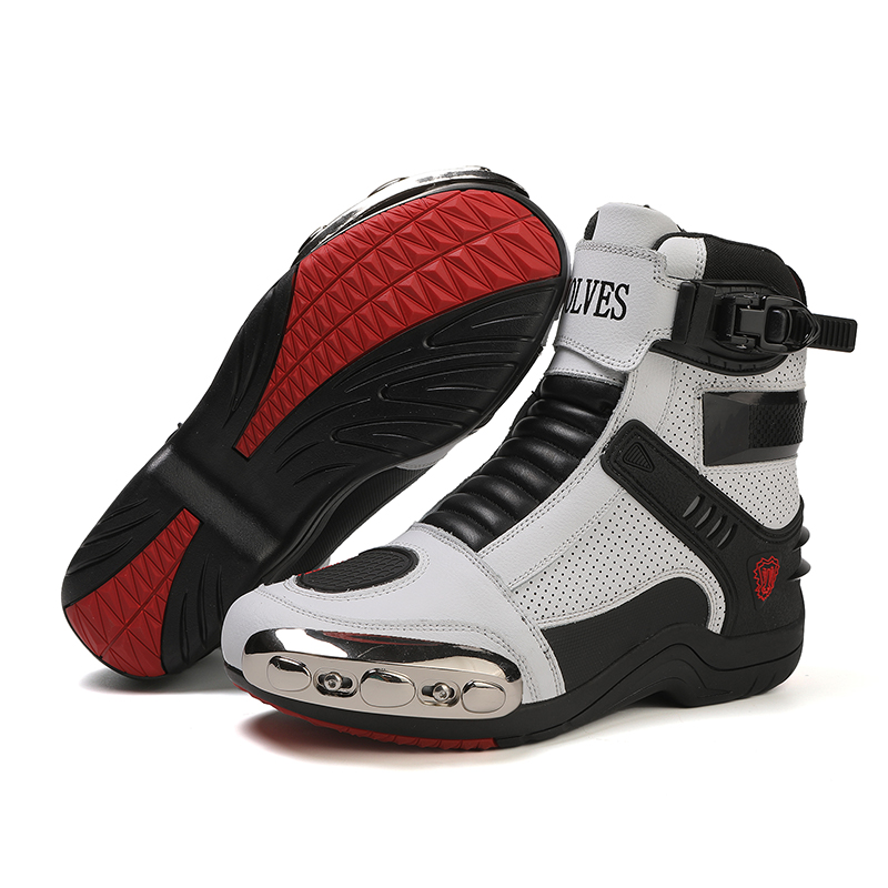 Unisex Metal Toe Mid Calf Motorcycle Racing Boots