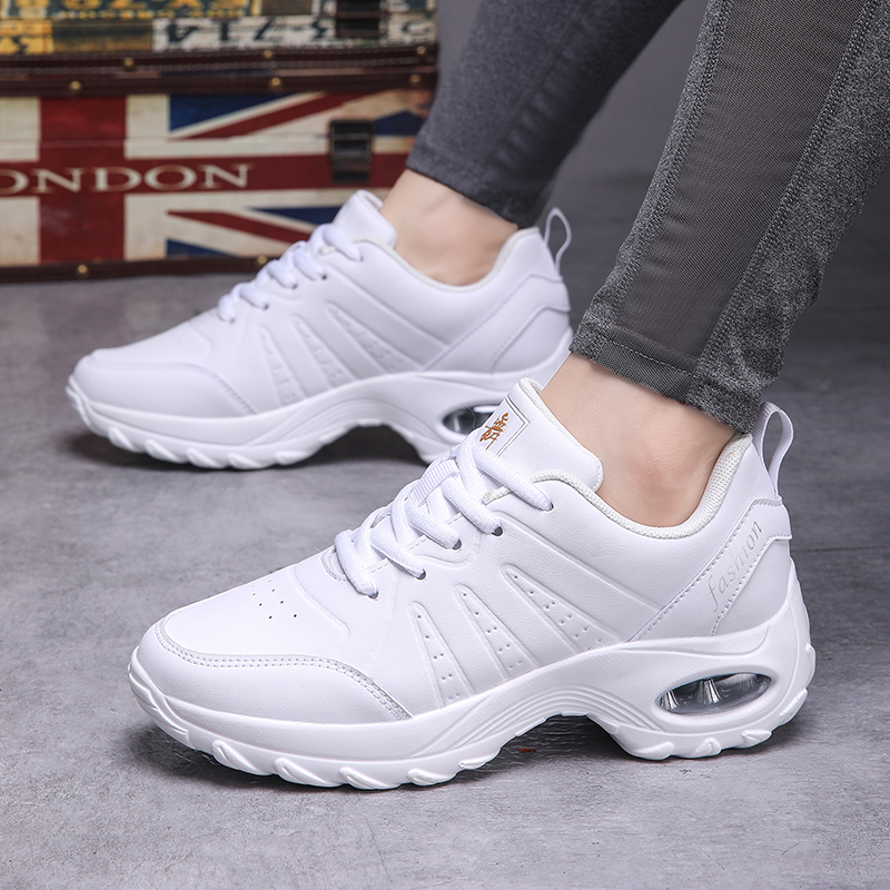 Women White Air Cushion Dance Sneakers