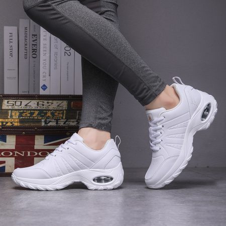 Women White Air Cushion Dance Sneakers - Image 5